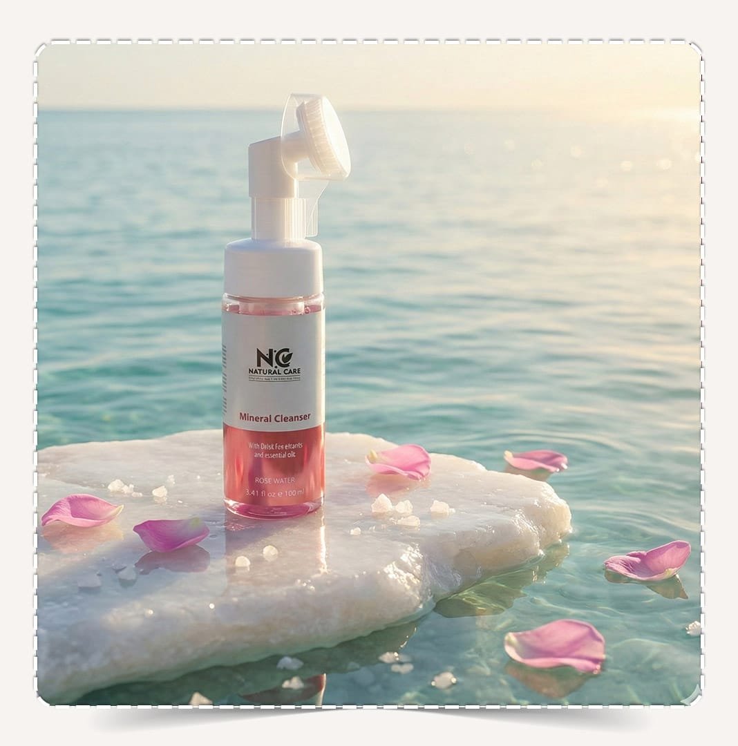 سائل التنظيف المعدني بماء الورد | Facial Mineral Cleanser من ناتشورال كير عمان Natural Care Oman — منظف وجه بماء الورد ومعادن البحر الميت