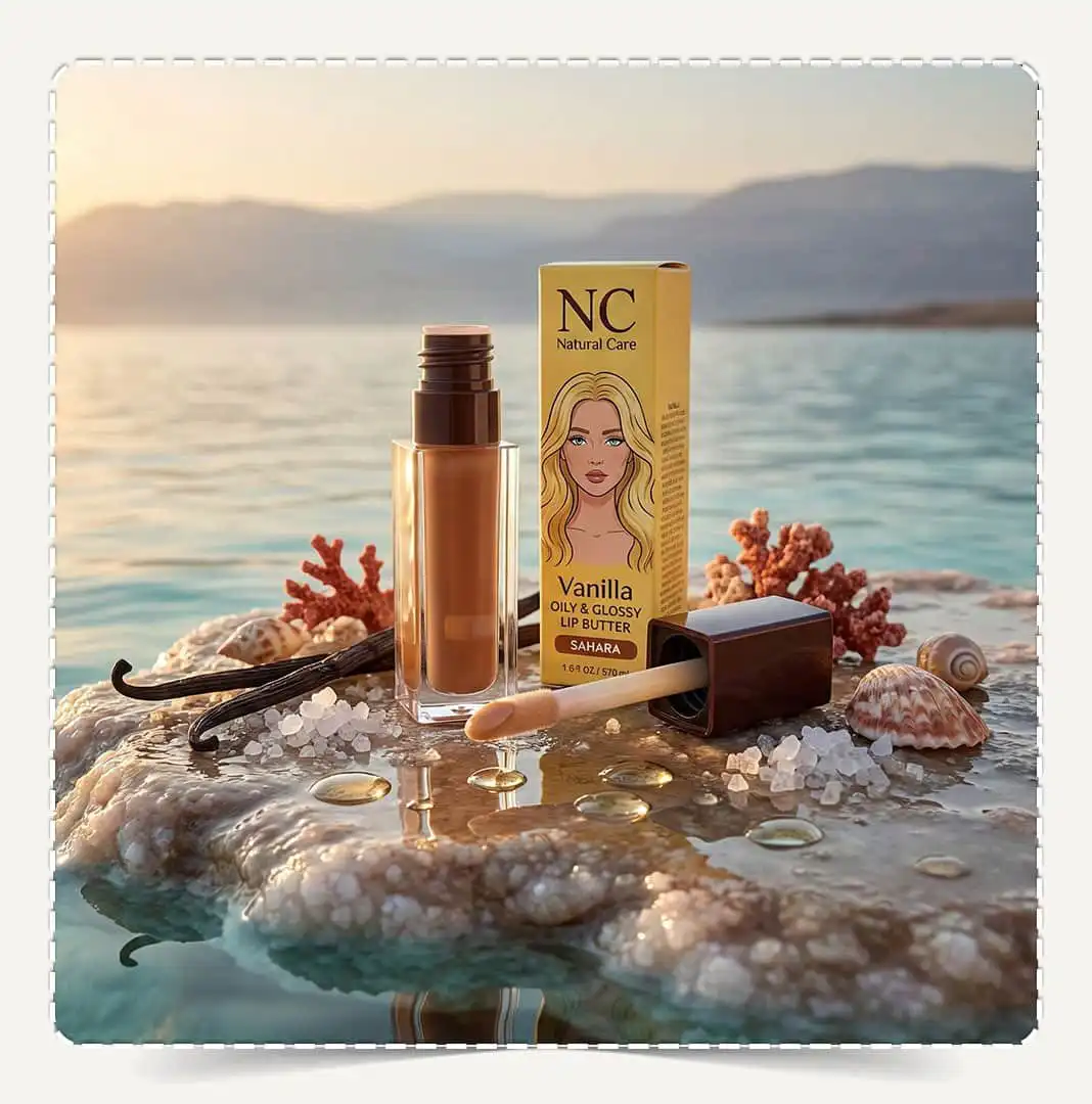 جلوس الشفاه بالفانيلا Lip Gloss Vanilla مفتوح لإظهار الفرشاة والملمس الزيتي اللامع.