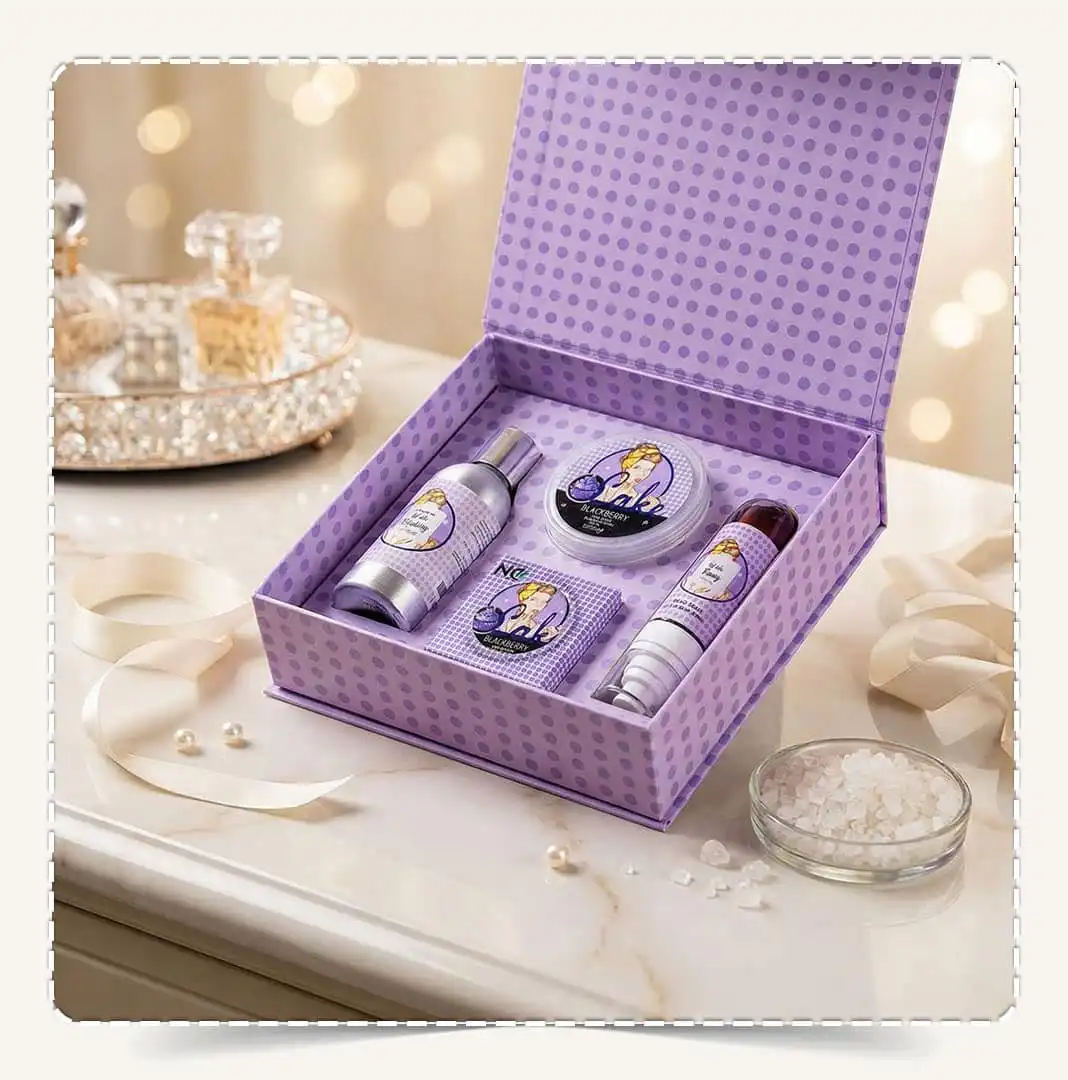 طقم فانسي الفاخر | NC Fancy Gift Set من Natural Care Oman | ناتشرال كير عمان – بوكس هدايا مفتوح يحتوي منتجات العناية بالجسم