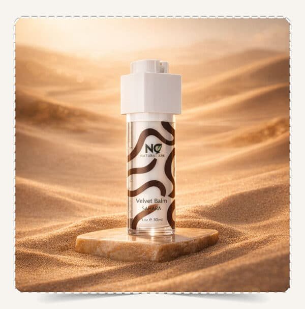لمسة مخملية صحارى - Velvet Balm Sahara من Natural Care Oman | عبوة 30 مل وسط رمال ذهبية بإضاءة دافئة