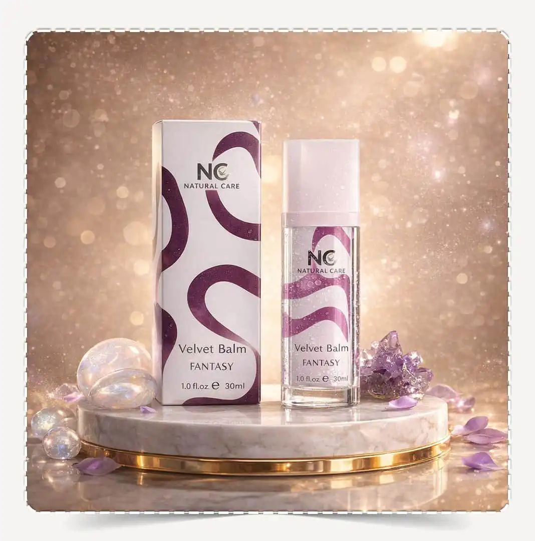 لمسة مخملية فانتزي - Velvet Balm Fantasy العلبة والعبوة 30 مل على قاعدة رخامية مع كريستالات | Natural Care Oman ناتشيرال كير عمان