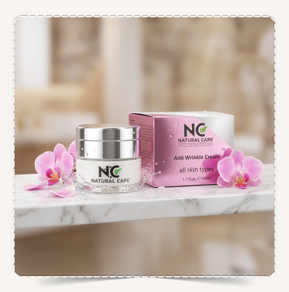 كريم مقاومة التجاعيد Anti-Wrinkle Cream مع زهور الأوركيد الوردية وتأثير رذاذ الماء المنعش في سبا.